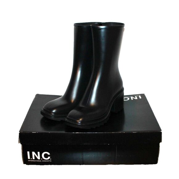 INC Womens Everett Zipper Outdoor Platform Rain Boots Shoes Size 9 9M - Picture 2 of 2